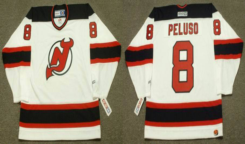 2019 Men New Jersey Devils #8 Peluso white CCM NHL jerseys->new jersey devils->NHL Jersey
